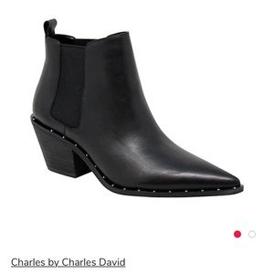 Brand new black leather bootie